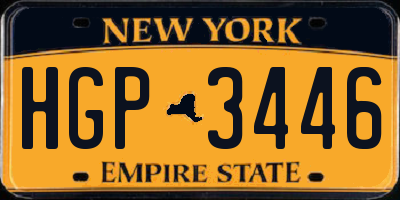 NY license plate HGP3446