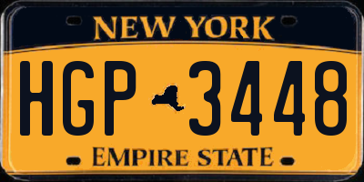 NY license plate HGP3448