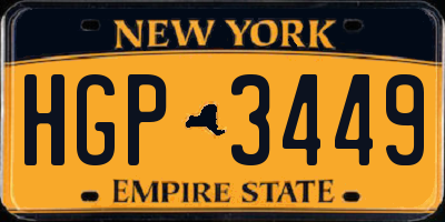 NY license plate HGP3449