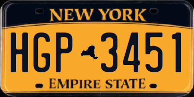 NY license plate HGP3451