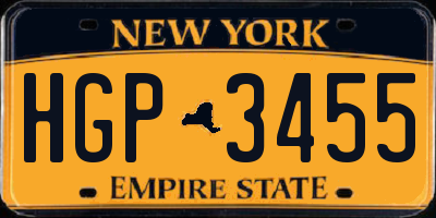 NY license plate HGP3455