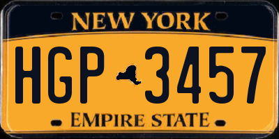 NY license plate HGP3457