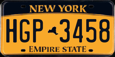 NY license plate HGP3458