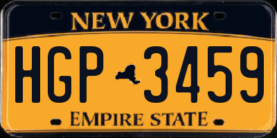 NY license plate HGP3459