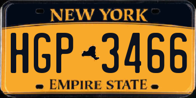 NY license plate HGP3466