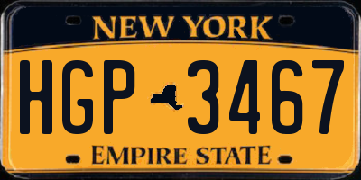 NY license plate HGP3467