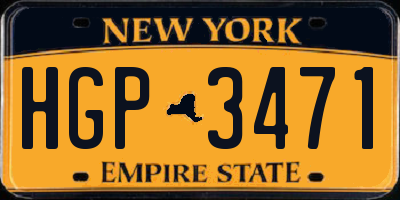 NY license plate HGP3471