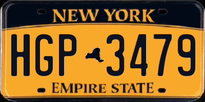 NY license plate HGP3479