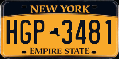 NY license plate HGP3481