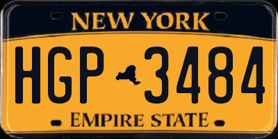 NY license plate HGP3484