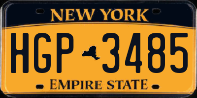 NY license plate HGP3485