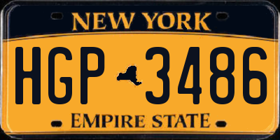 NY license plate HGP3486