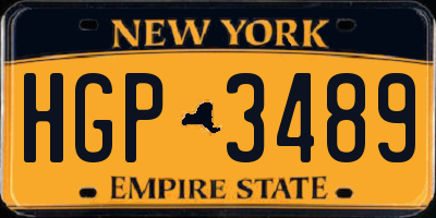 NY license plate HGP3489