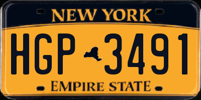 NY license plate HGP3491