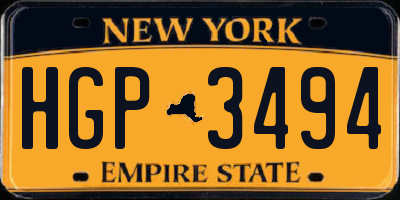 NY license plate HGP3494