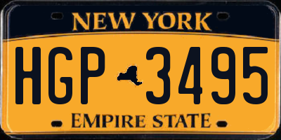 NY license plate HGP3495