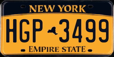 NY license plate HGP3499