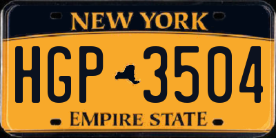 NY license plate HGP3504