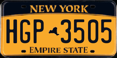NY license plate HGP3505