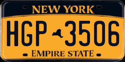 NY license plate HGP3506