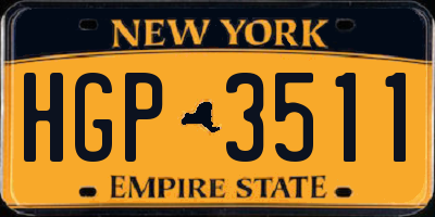 NY license plate HGP3511