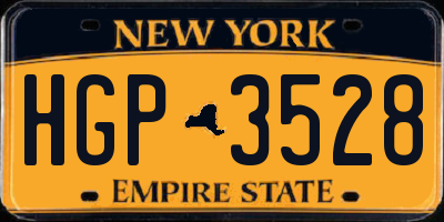 NY license plate HGP3528