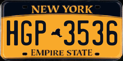 NY license plate HGP3536