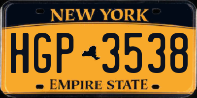 NY license plate HGP3538