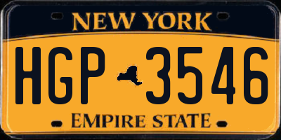 NY license plate HGP3546