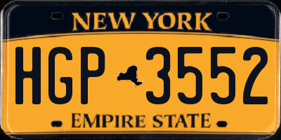 NY license plate HGP3552