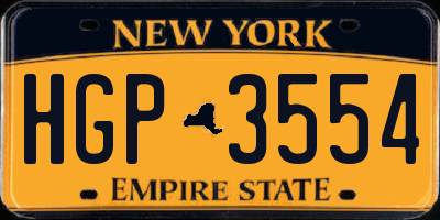 NY license plate HGP3554