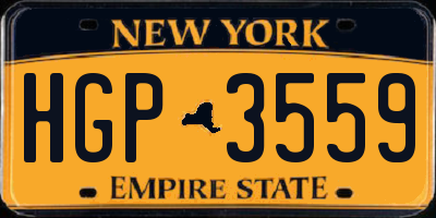 NY license plate HGP3559