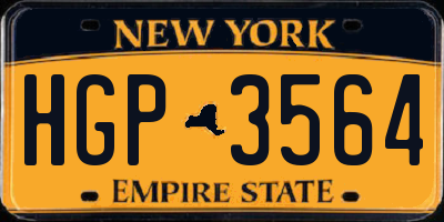 NY license plate HGP3564