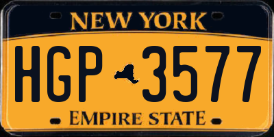 NY license plate HGP3577