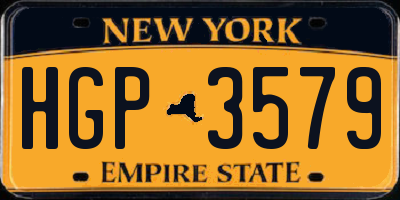 NY license plate HGP3579