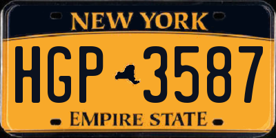 NY license plate HGP3587