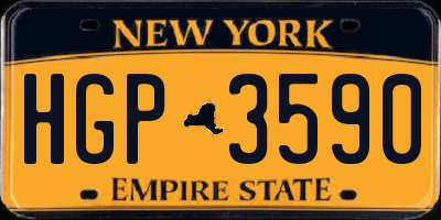 NY license plate HGP3590