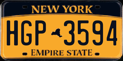 NY license plate HGP3594