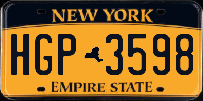 NY license plate HGP3598