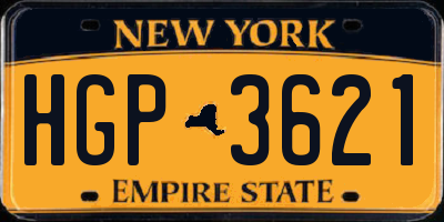 NY license plate HGP3621