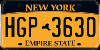 NY license plate HGP3630