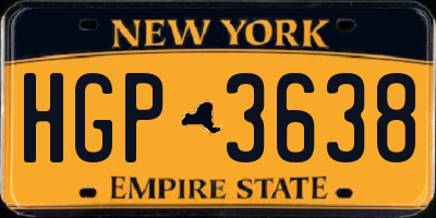 NY license plate HGP3638