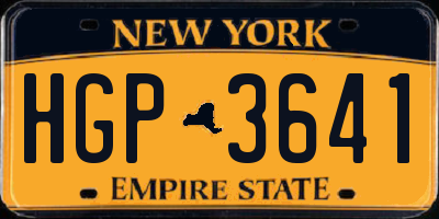 NY license plate HGP3641