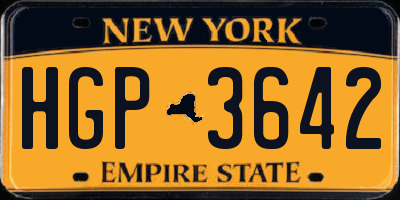 NY license plate HGP3642