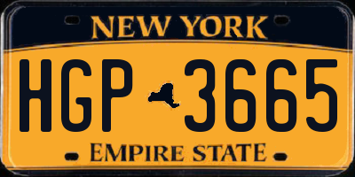 NY license plate HGP3665