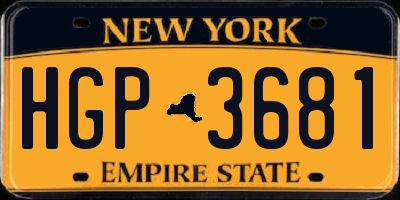NY license plate HGP3681