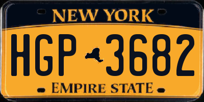 NY license plate HGP3682