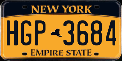 NY license plate HGP3684