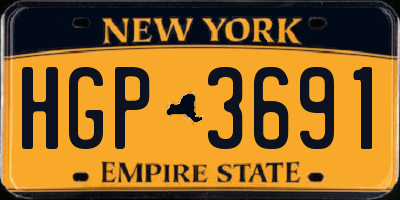 NY license plate HGP3691