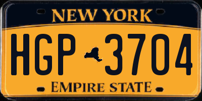 NY license plate HGP3704